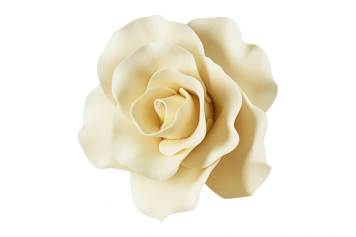 Ivory Large Single Rose 8cm - Sweet Sugar Flowers