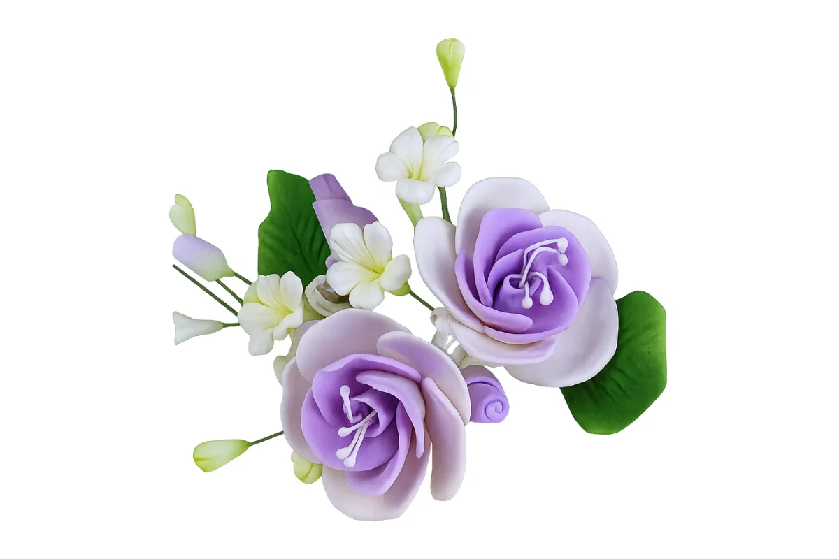 Lavender Small Dog Rose Spray - Sweet Sugar Flowers