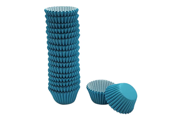 Light Blue Mini Base - Baking Bulk Cupcake Cases Liner 2.5cm (500 Pack) - Gateau Art