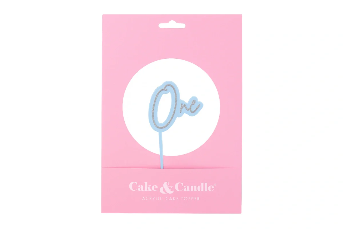 Light Blue One Silver Layered Cake Topper - Bake Group - Image 4