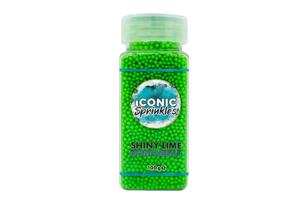 Lime Shiny Nonpareils 100g - Iconic Sprinkles - Image 2