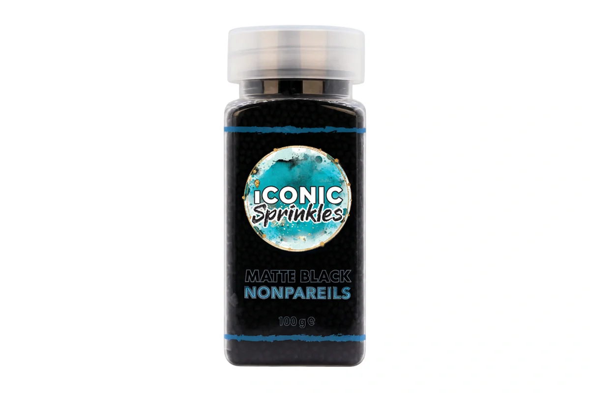 Matte Black Nonpareils 100g - Iconic Sprinkles - Image 2
