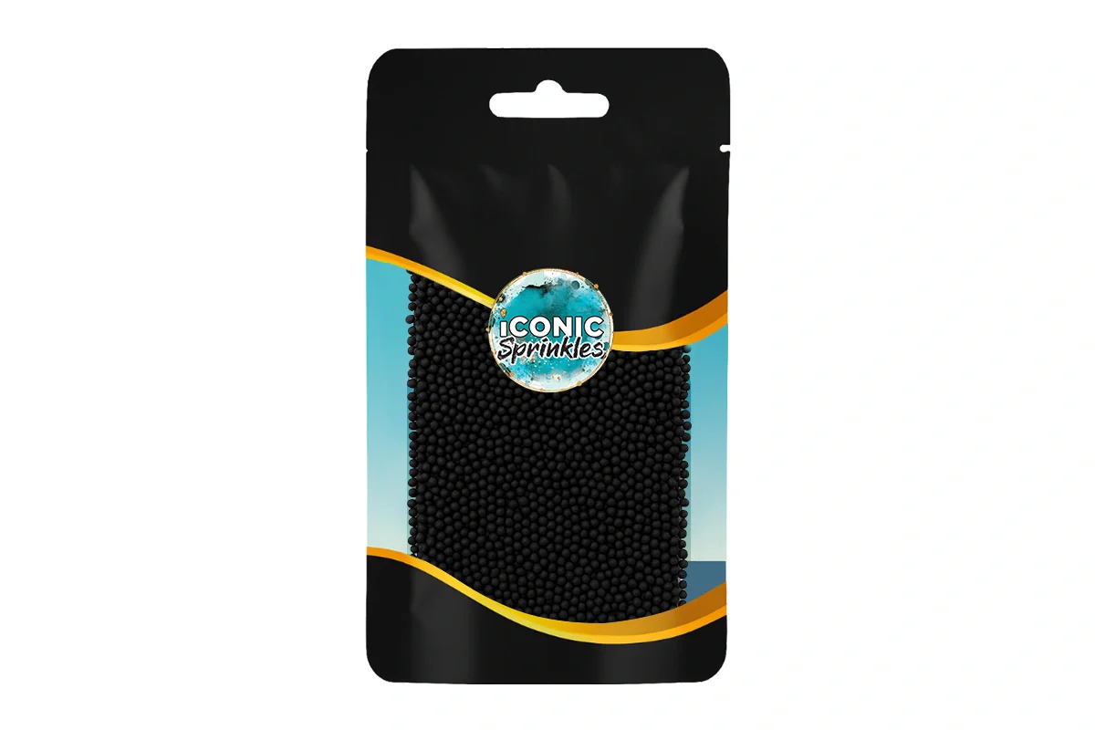 Matte Black Nonpareils 30g - Iconic Sprinkles - Image 2