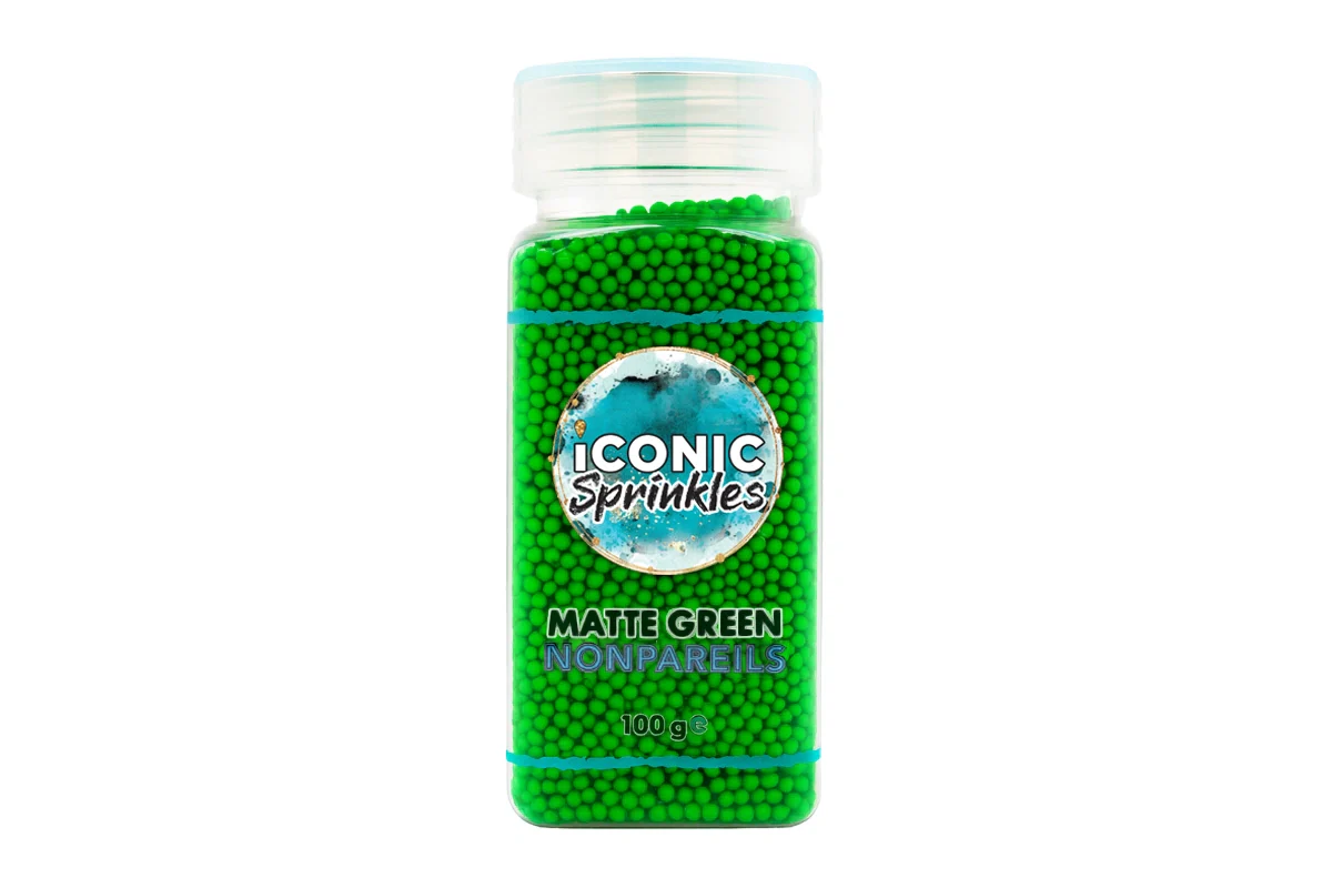 Matte Green Nonpareils 100g - Iconic Sprinkles - Image 2