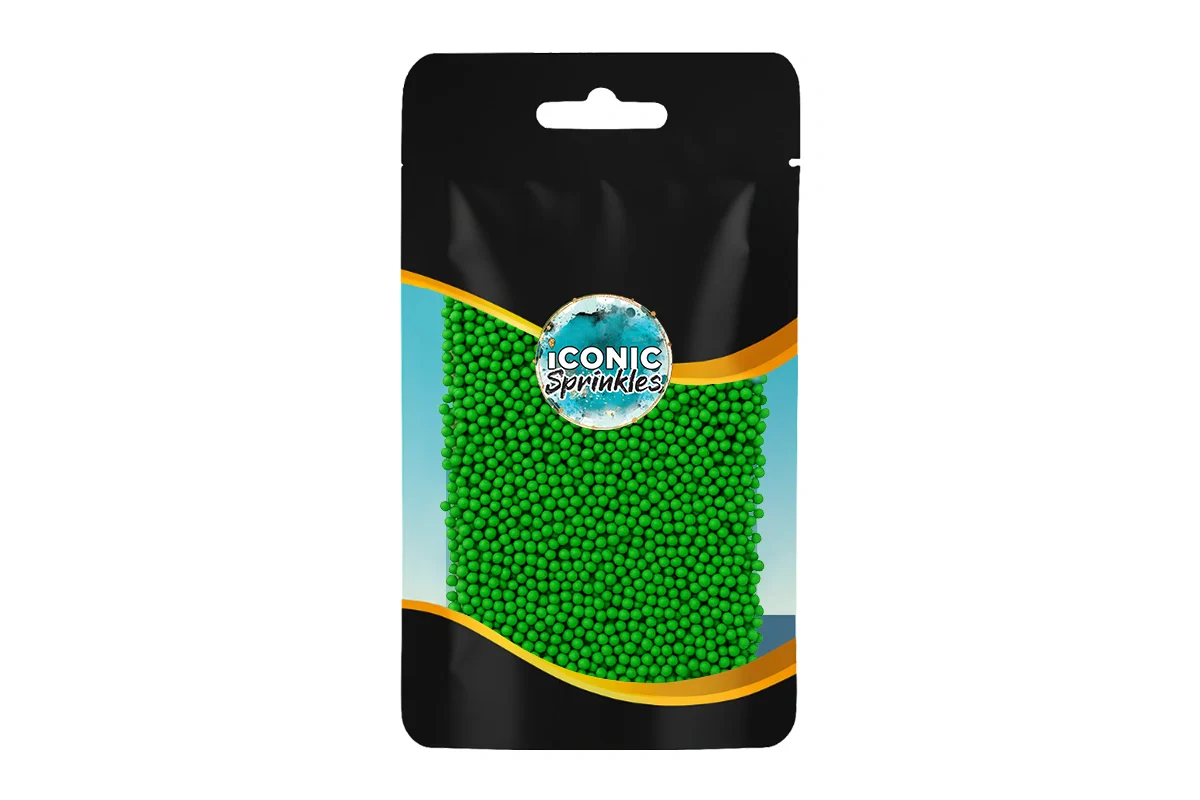 Matte Green Nonpareils 30g - Iconic Sprinkles - Image 2
