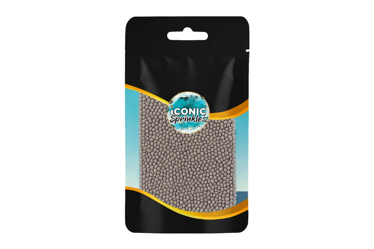 Matte Grey Nonpareils 30g - Iconic Sprinkles - Image 2