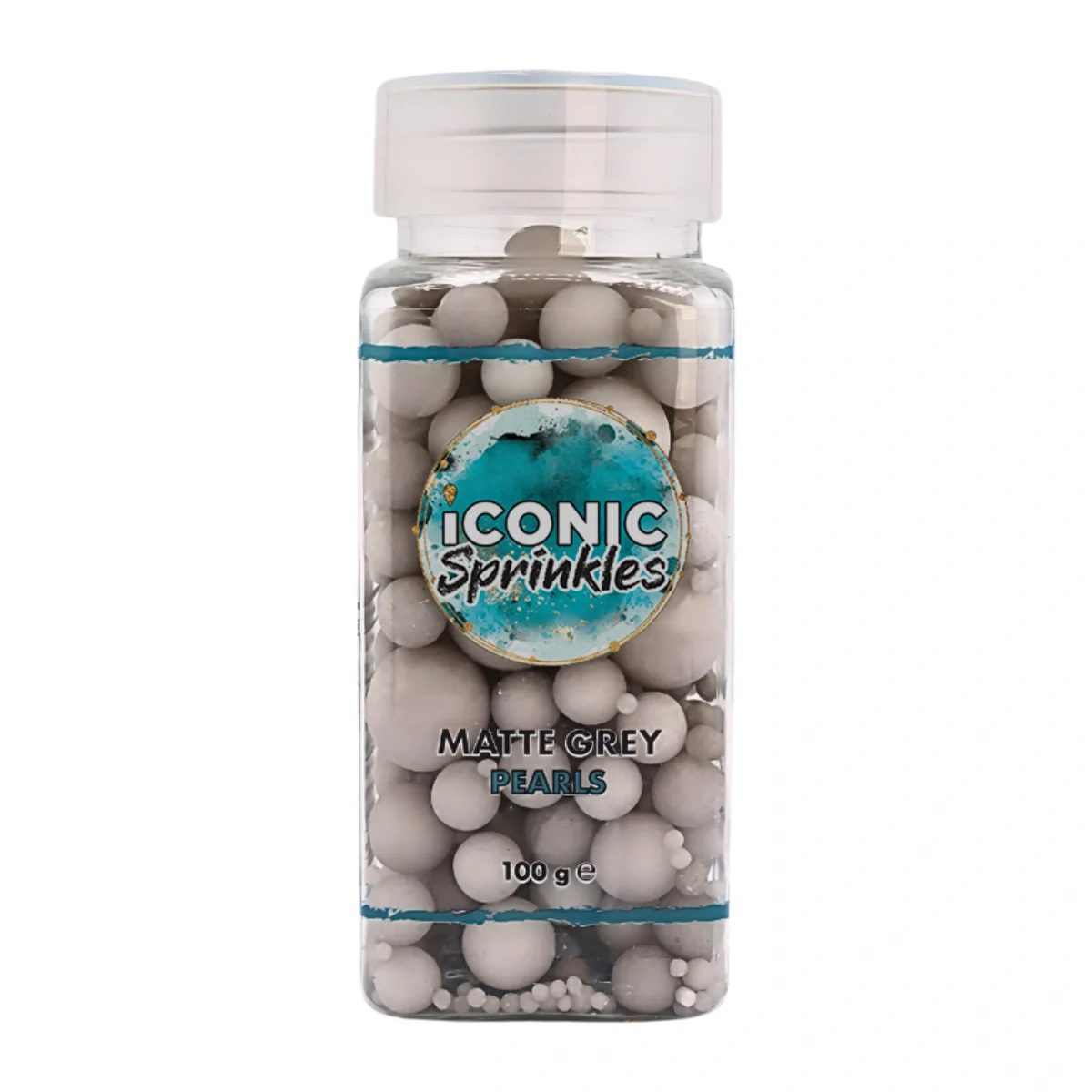 Matte Grey Pearls 100g - Iconic Sprinkles - Image 2
