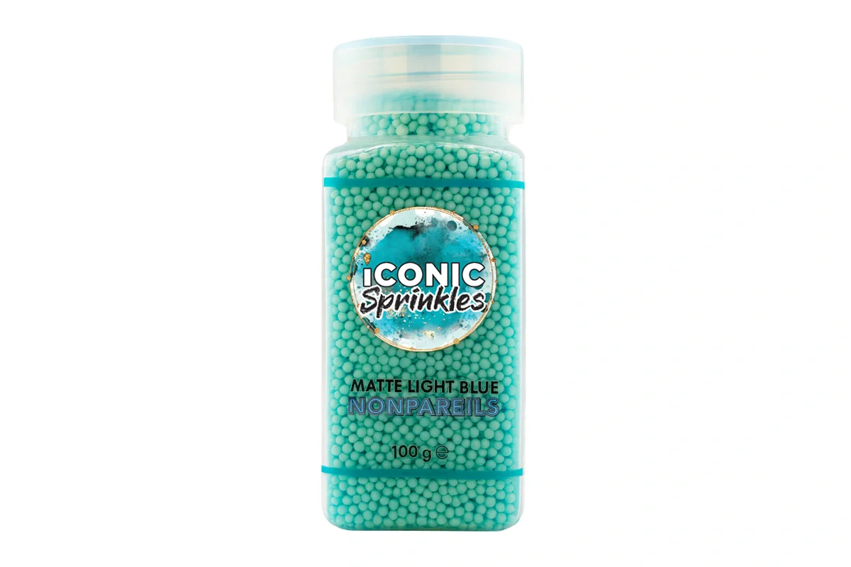 Matte Light Blue Nonpareils 100g - Iconic Sprinkles - Image 2