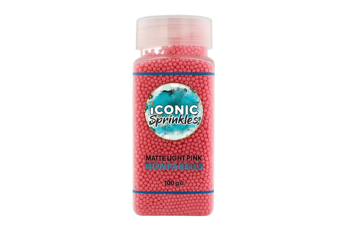 Matte Light Pink Nonpareils 100g - Iconic Sprinkles - Image 2