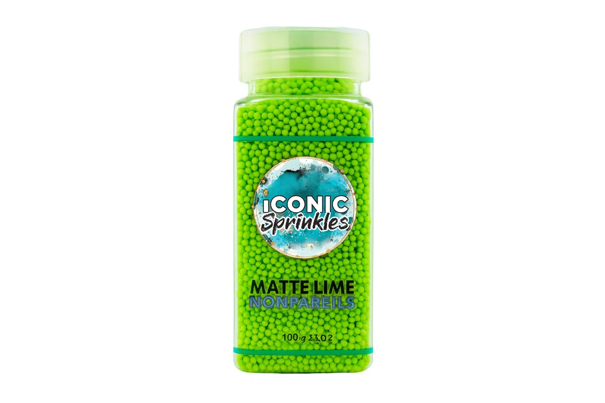 Matte Lime Nonpareils 100g - Iconic Sprinkles - Image 2