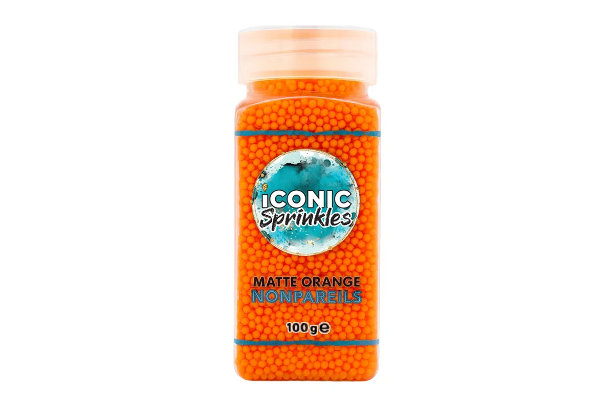 Matte Orange Nonpareils 100g - Iconic Sprinkles - Image 2