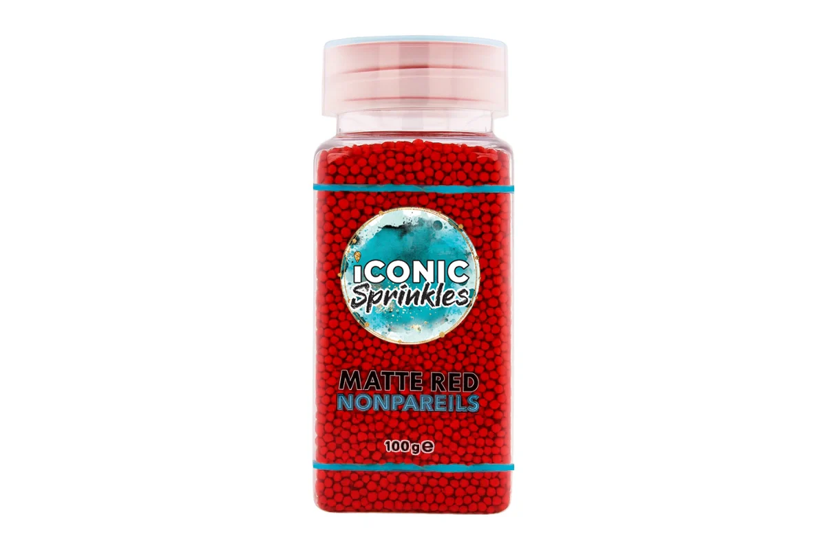Matte Red Nonpareils 100g - Iconic Sprinkles - Image 2