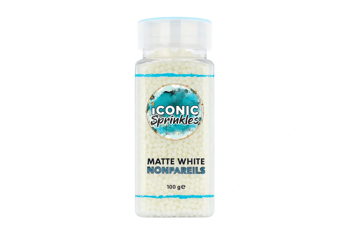 Matte White Nonpareils 100g - Iconic Sprinkles - Image 2