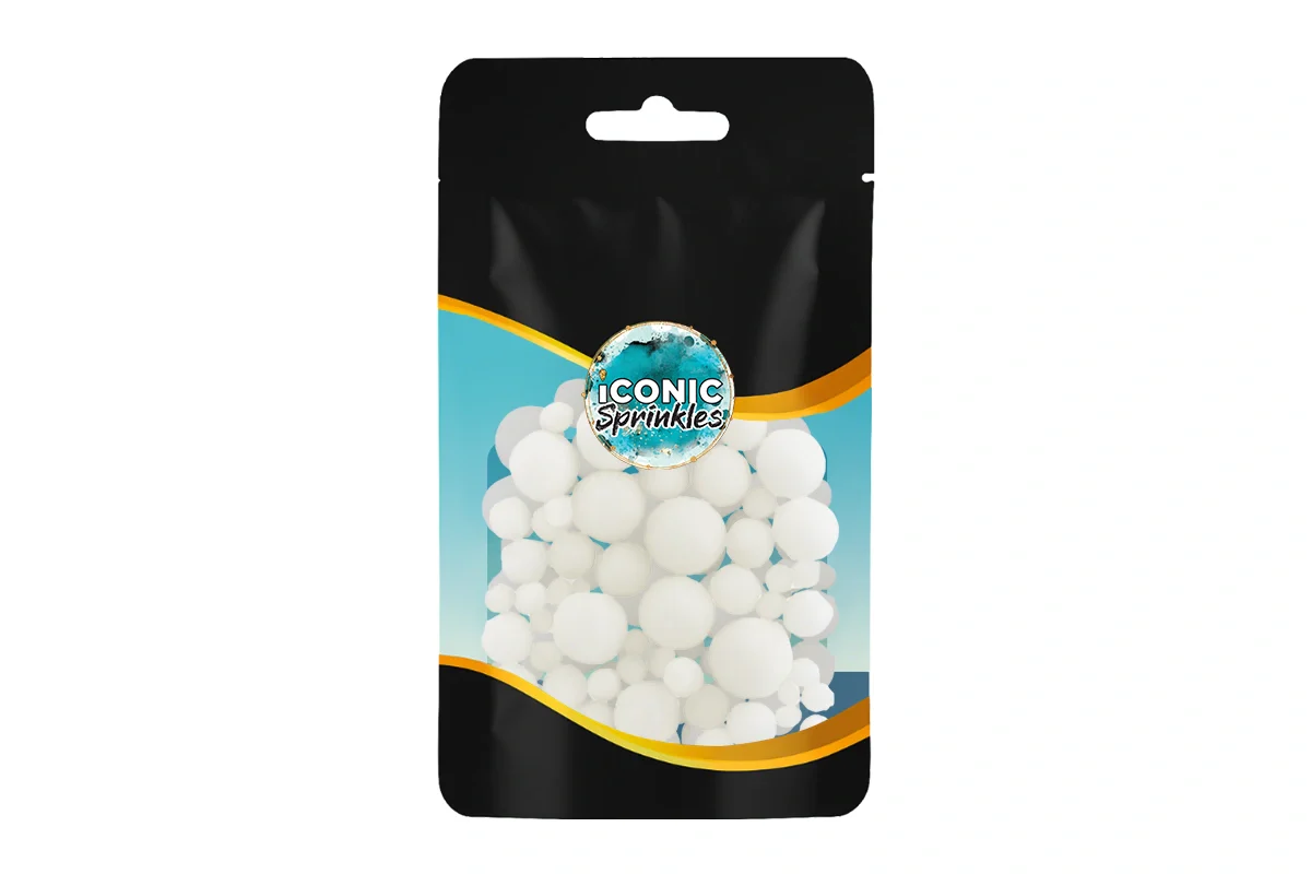 Matte White Pearls 30g - Iconic Sprinkles - Image 2