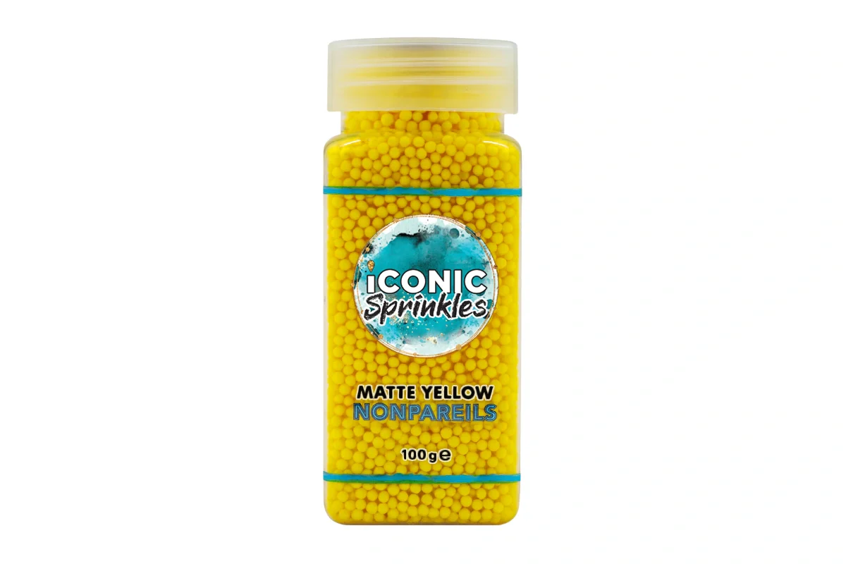 Matte Yellow Nonpareils 100g - Iconic Sprinkles - Image 2