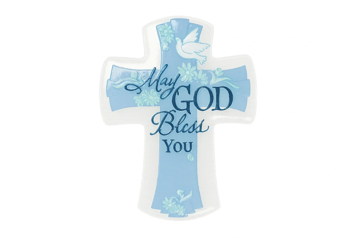 May God Bless You Cross Cake Adornment - Bakery Crafts
