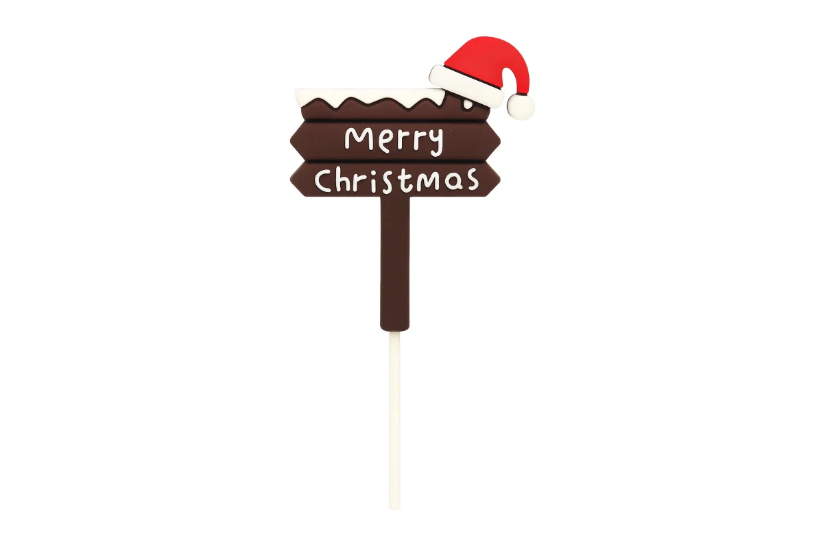 Merry Christmas Sign Toppers (6 Pack) - Iconic Cake Art - Image 3