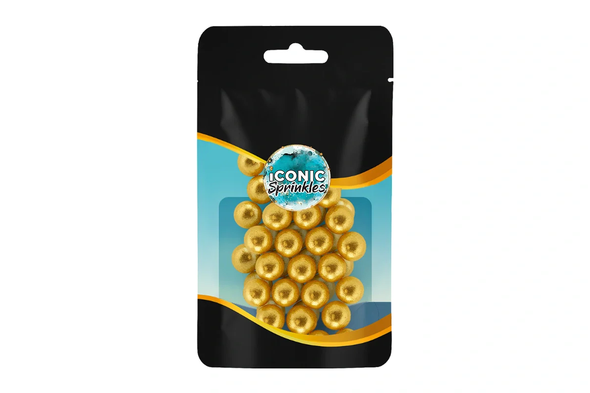 Metallic Gold 10mm Pearls 30g - Iconic Sprinkles - Image 2