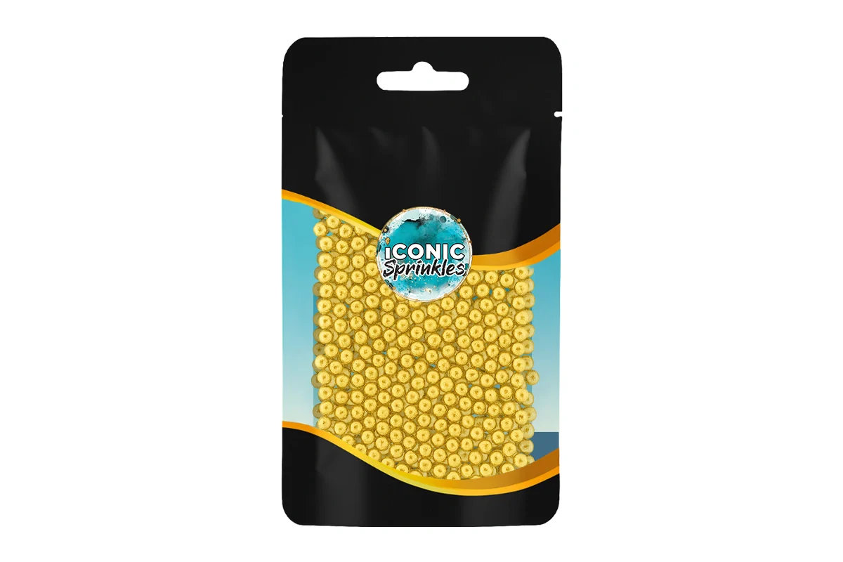 Metallic Gold 4mm Pearls 30g - Iconic Sprinkles - Image 2