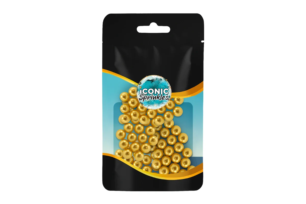 Metallic Gold 6mm Pearls 30g - Iconic Sprinkles - Image 2