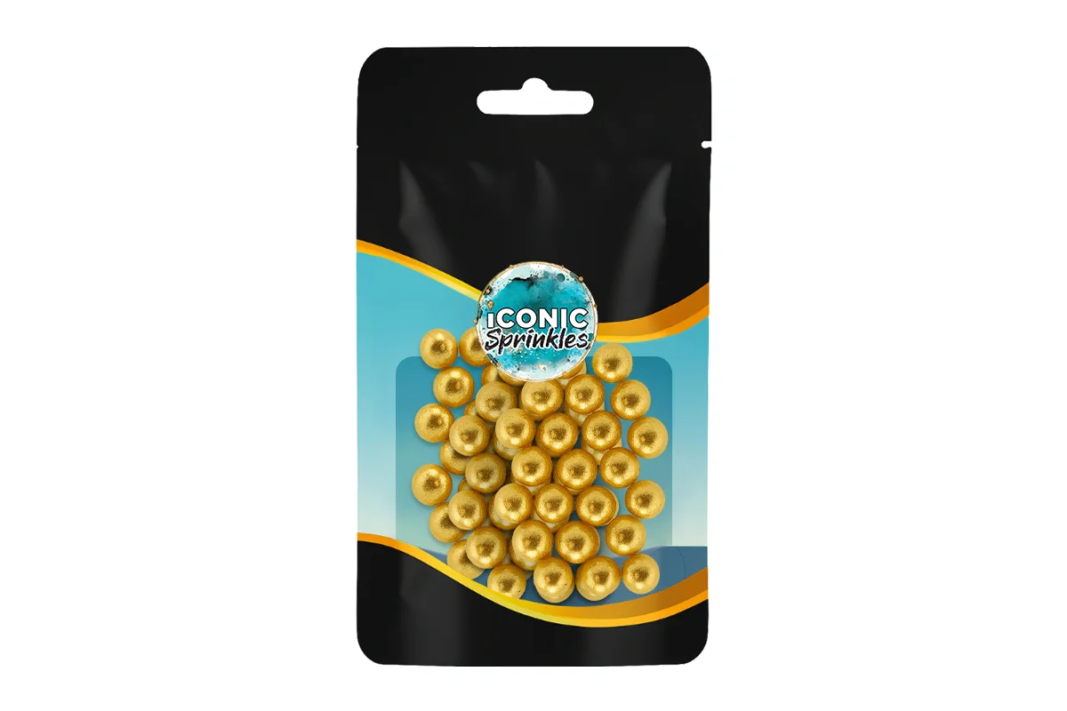 Metallic Gold 8mm Pearls 30g - Iconic Sprinkles - Image 2