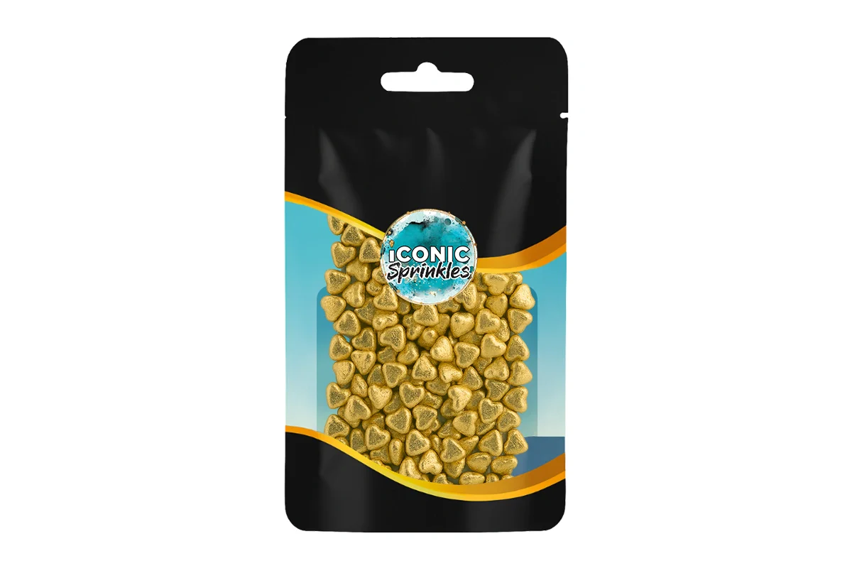 Metallic Gold Hearts 30g - Iconic Sprinkles - Image 2