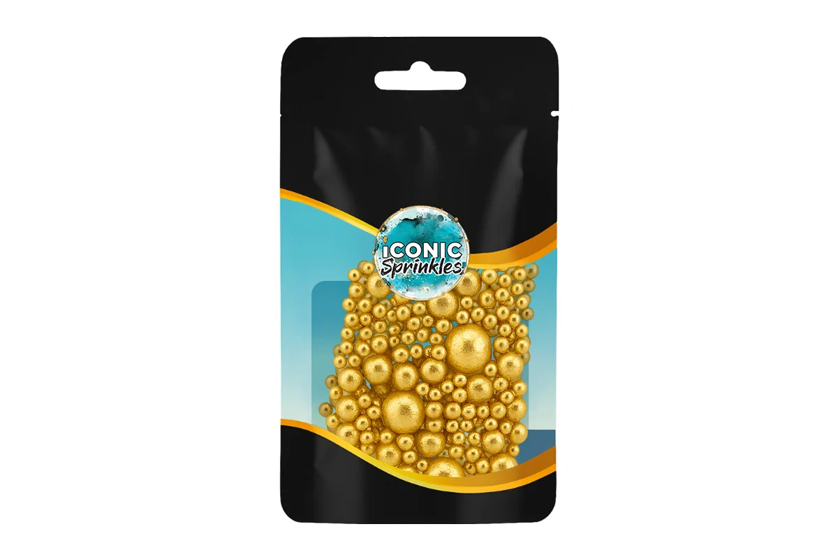 Metallic Gold Mixed Pearls 30g - Iconic Sprinkles - Image 2