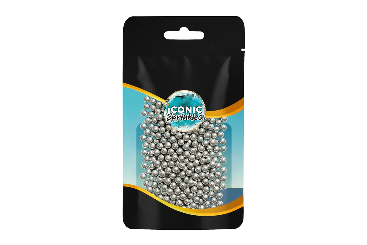 Metallic Silver 4mm Pearls 30g - Iconic Sprinkles - Image 2