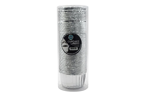 Metallic Silver Cupcake Liners (50 Pack) - Iconic Cake Art - Image 2