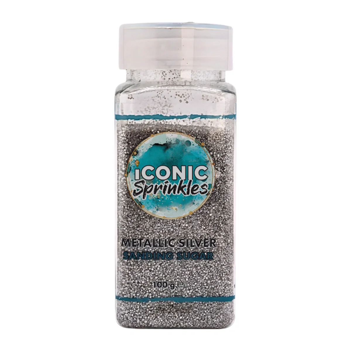 Metallic Silver Sanding Sugar 100g - Iconic Sprinkles - Image 2