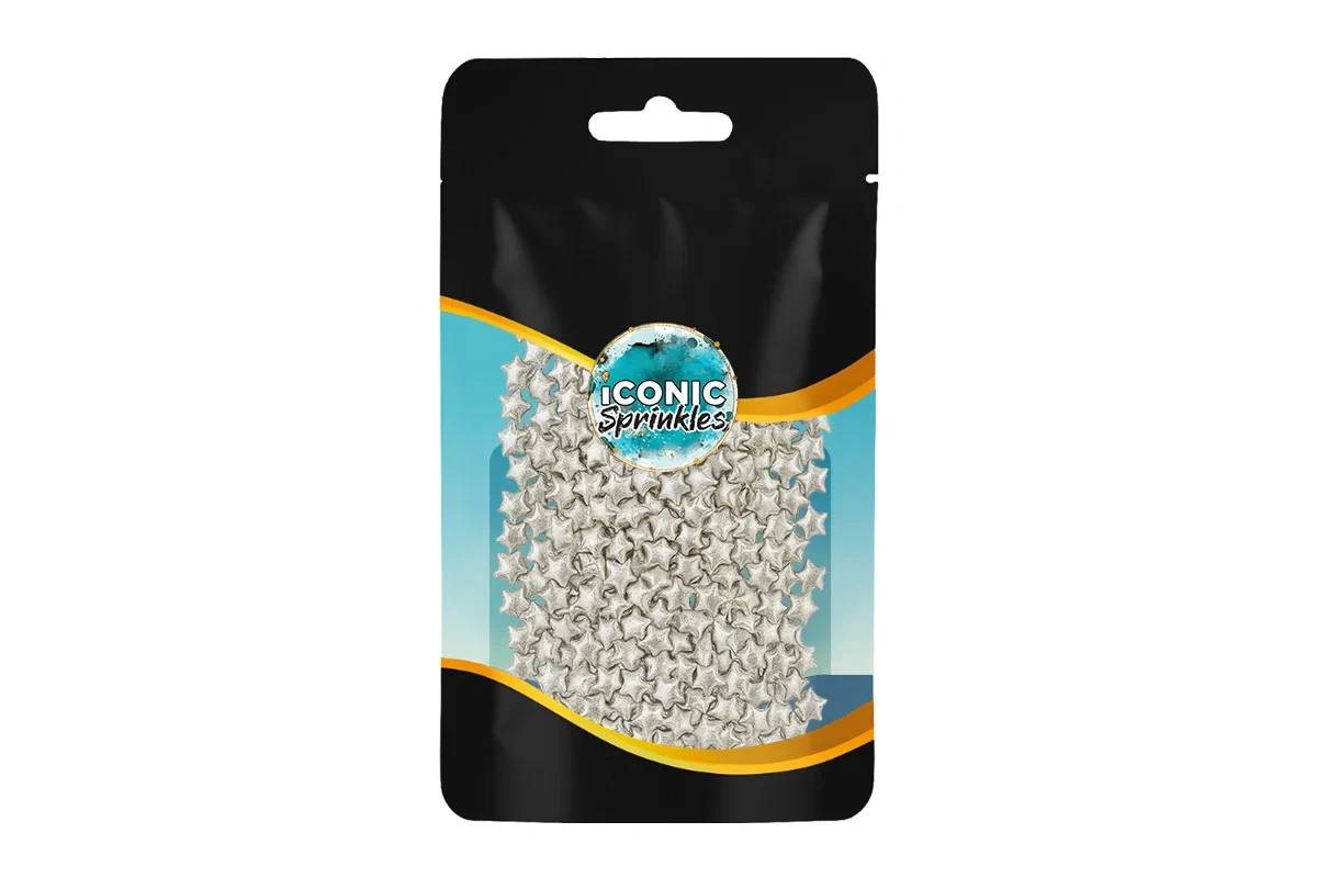 Metallic Silver Stars 30g - Iconic Sprinkles - Image 2