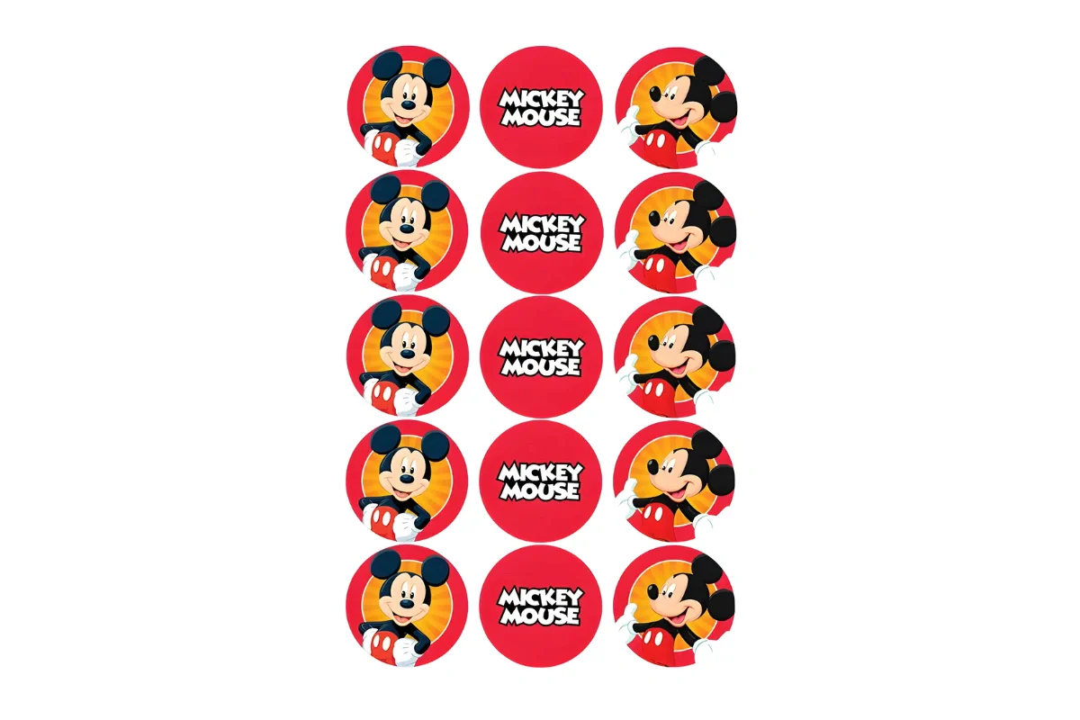 Mickey Mouse Cupcake Image Sheet 2 Inch (15 Per ) - BSC - Image 2
