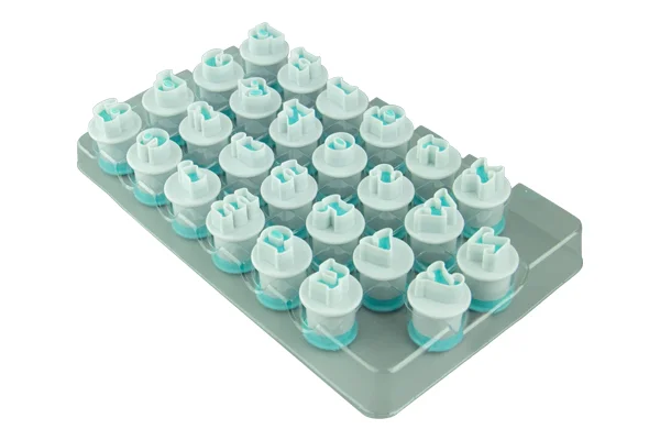Mini Lower Case Alphabet Simply Push Plunger Cutters (26 Pack) - Iconic Cake Art - Image 2