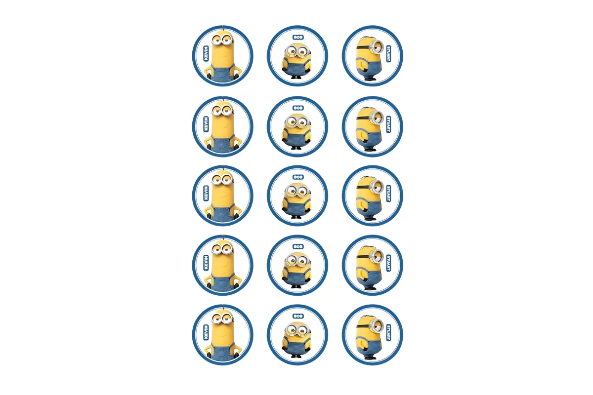Minions Cupcake Image Sheet 2 Inch (15 Per ) - BSC - Image 2