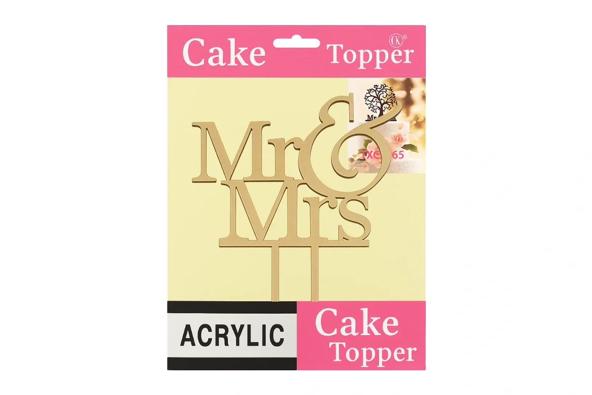 Mr and Mrs Wood Look Engagement Wedding Cake Topper - Iconic Cake Art - Image 4