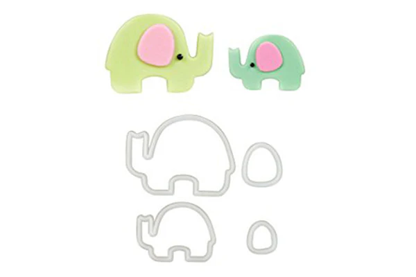 Mummy and Baby Elephant Cutter Set - FMM