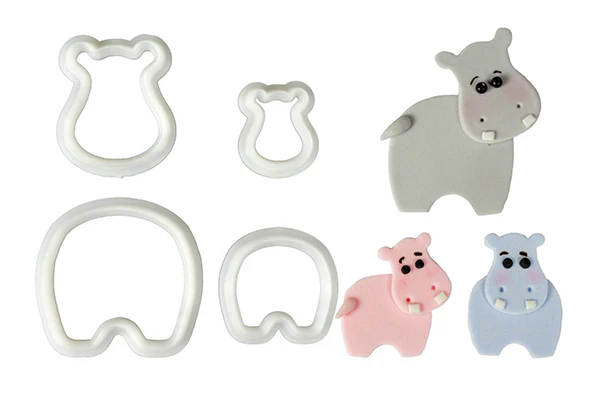 Mummy and Baby Hippo Cutter Set - FMM