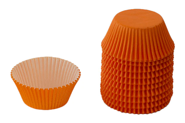 Orange × 3.2cm Greaseproof Baking Cupcake Cases 5cm (250 Pack) - Gateau Art