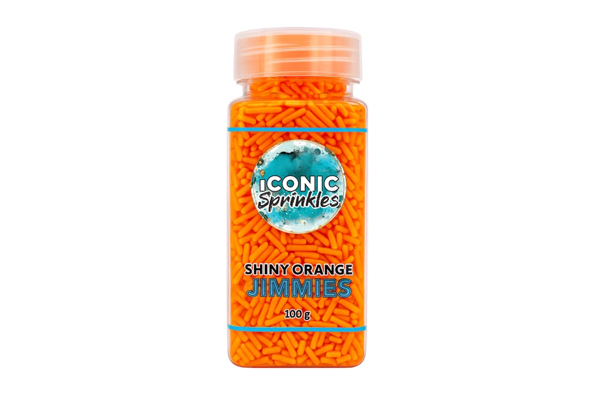 Orange Shiny Jimmies 100g - Iconic Sprinkles - Image 2