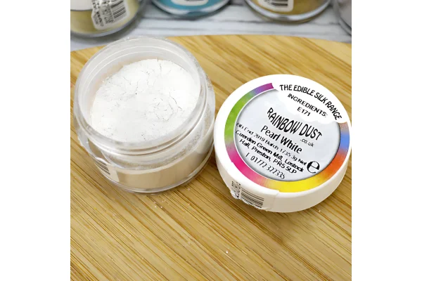 Pearl White the Edible Silk Range - Shimmer - Rainbow Dust - Image 2