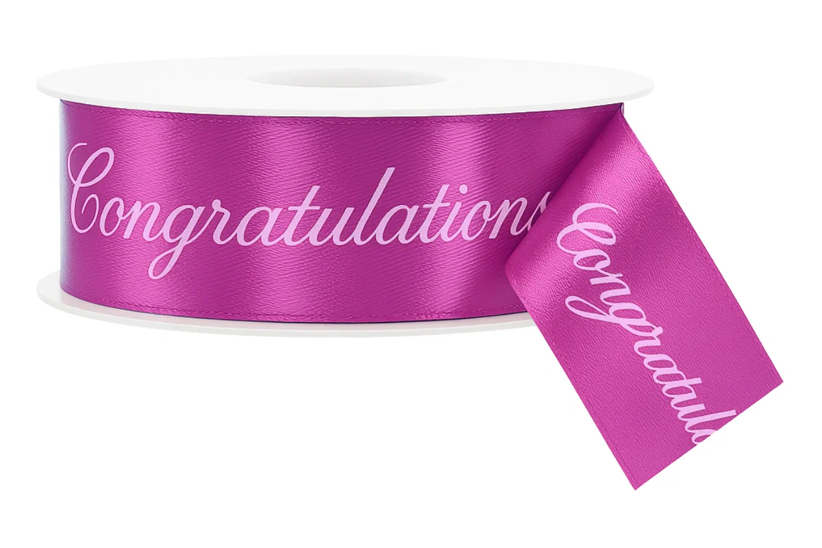 Pink Congratulations Ribbon - Sold Per Meter 30mm - My Dream Cake