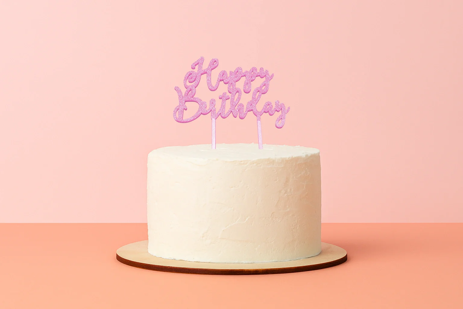 Pink Happy Birthday - Cake Topper - Glitter - Iconic Cake Art - Image 2
