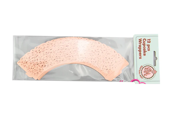 Pink Lace Cake Wraps - Cake Decorating Tools (12 Pack) - Gateau Art - Image 2