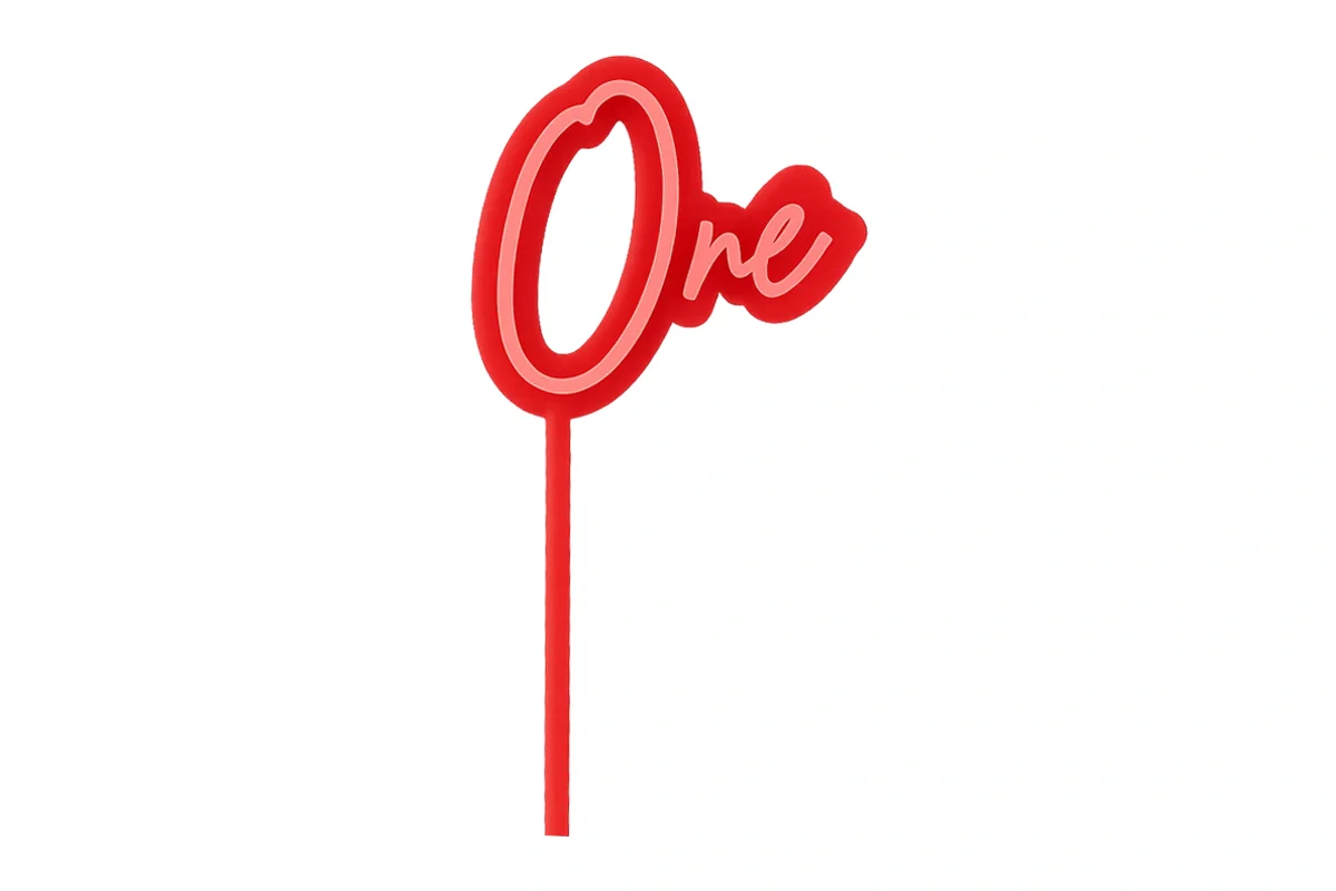 Pink One Opaque Layered Cake Topper - Bake Group - Image 3