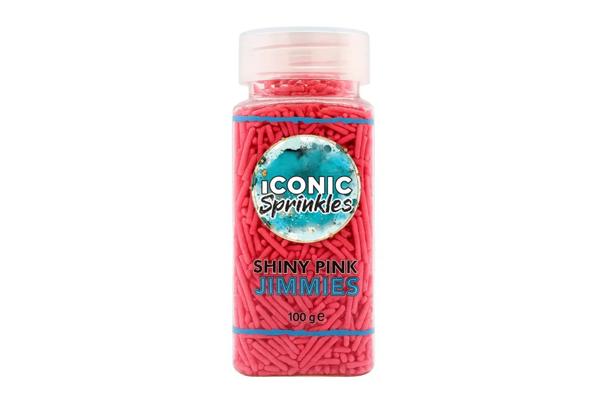 Pink Shiny Jimmies 100g - Iconic Sprinkles - Image 2