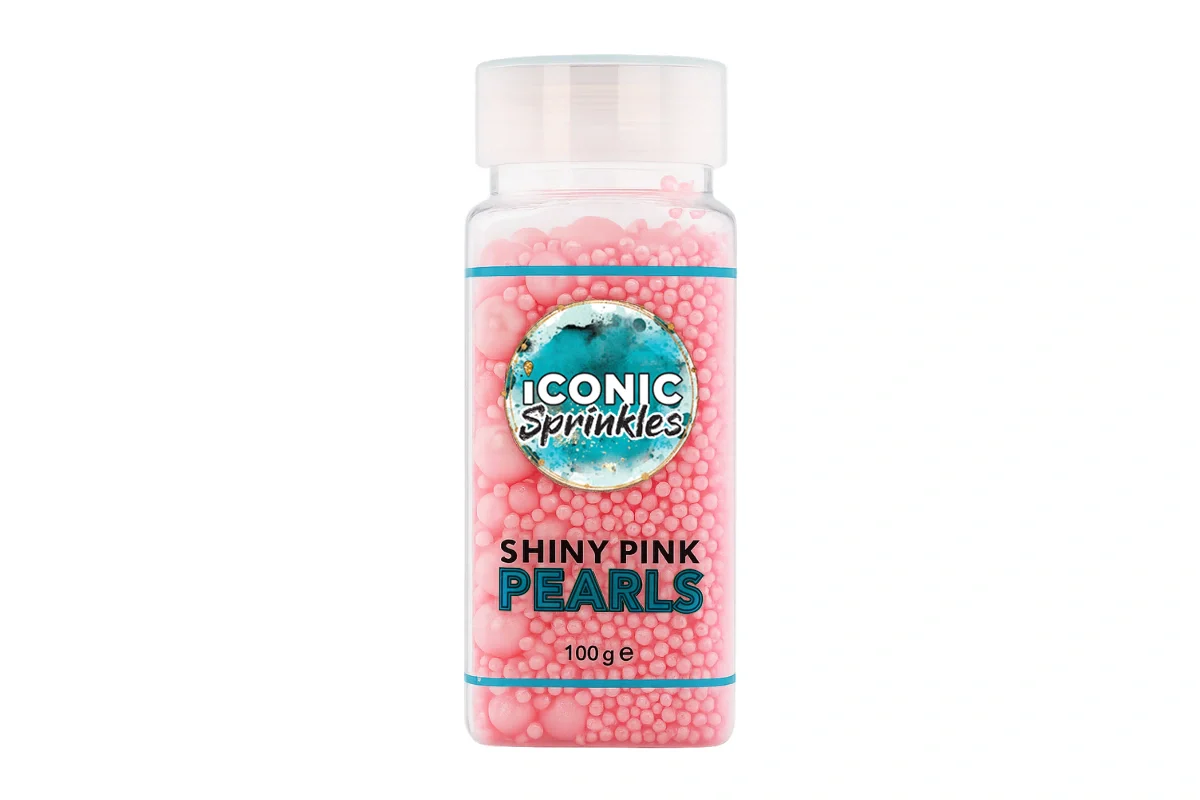 Pink Shiny Pearls 100g - Iconic Sprinkles - Image 2