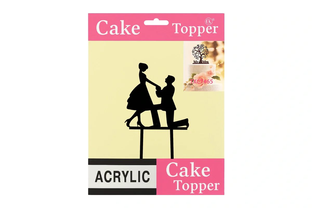 Proposal 1 - Engagement Wedding Silhouette Cake Topper - Iconic Cake Art - Image 4