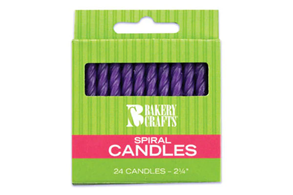 Purple Smooth and Spiral Candles - Bakery Crafts