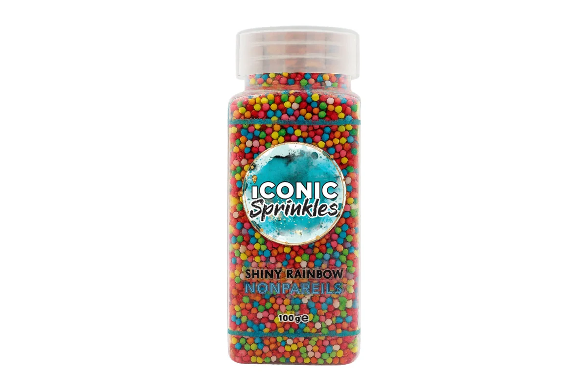 Rainbow Shiny Nonpareils 100g - Iconic Sprinkles - Image 2