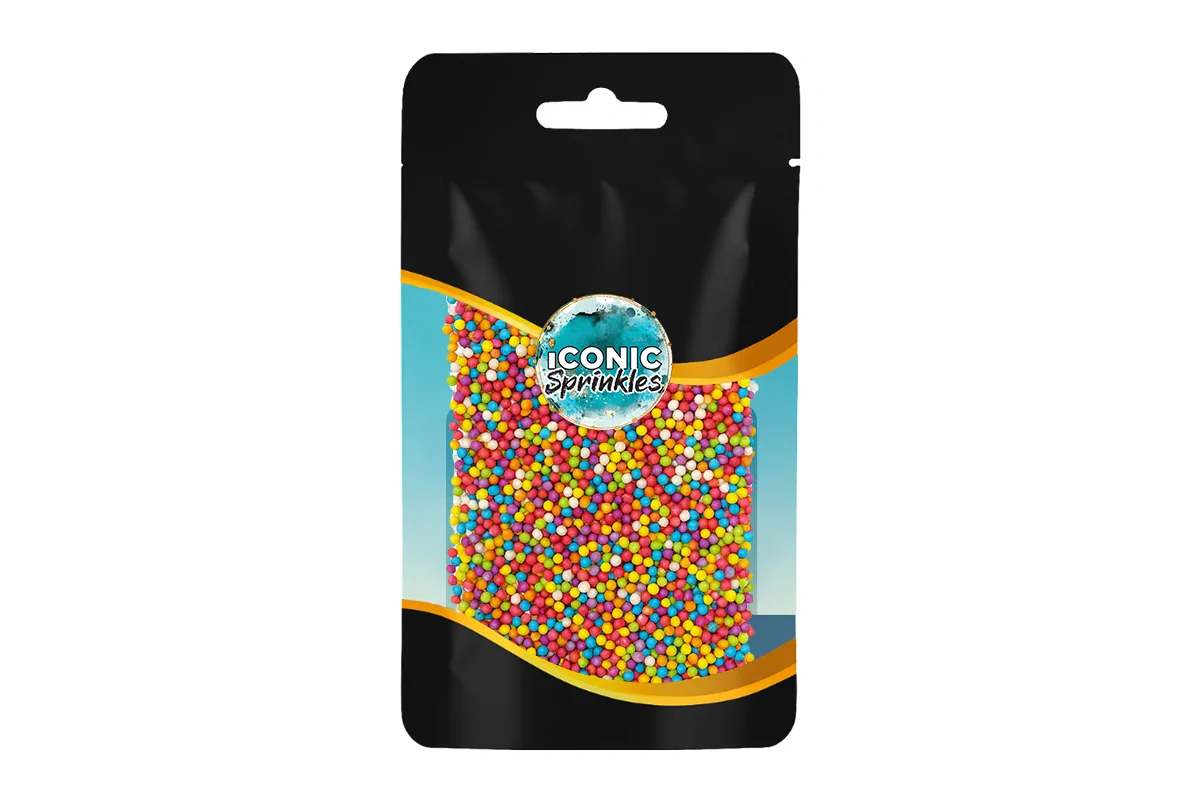 Rainbow Shiny Nonpareils 30g - Iconic Sprinkles - Image 2